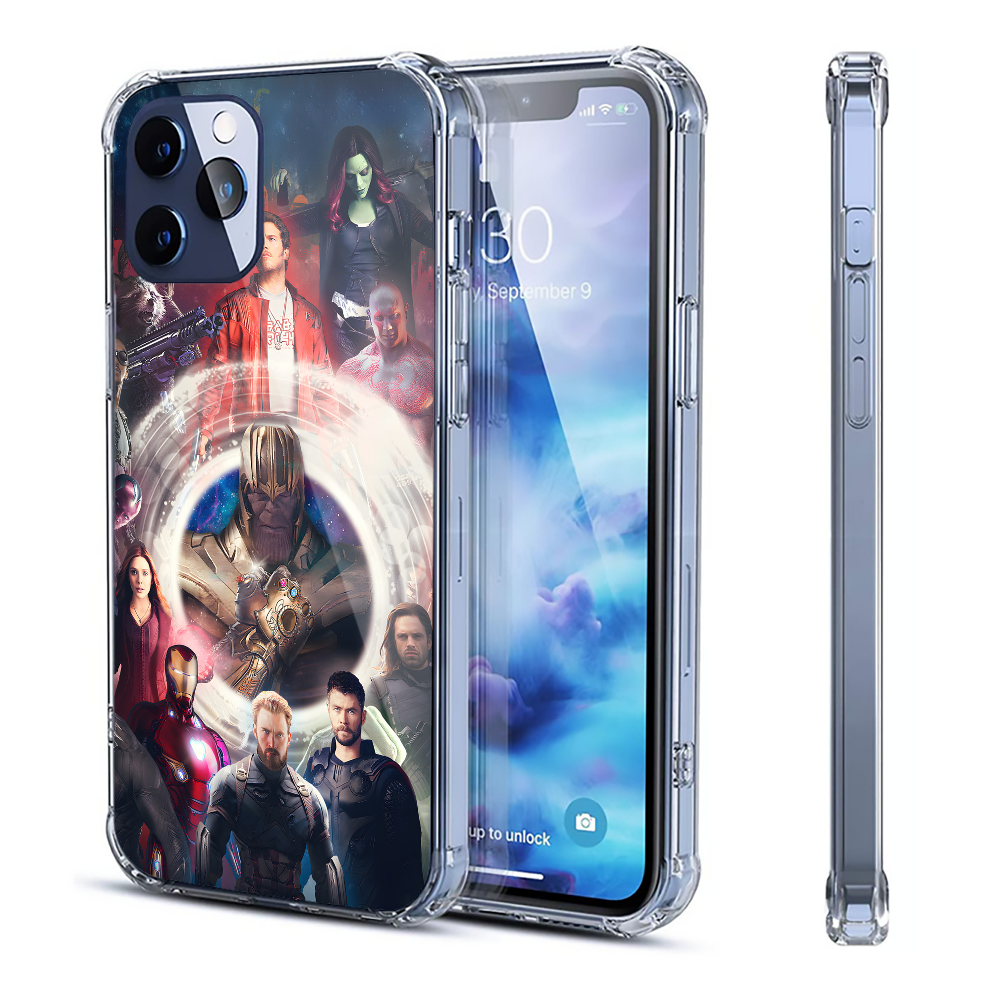 （画像用） アベンジャーズ The Avengers 【iPhone 12シリーズ対応】透明スマホケース（クリアソフトケース）